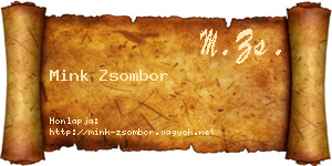 Mink Zsombor névjegykártya